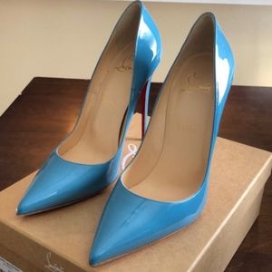 Christian Louboutin "So Kate" blue patent heels